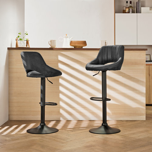 Foundry Select Newville Swivel Adjustable Height Bar Stool & Reviews
